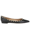 Valentino Rockstud Patent Leather Ballet Flats In Nero
