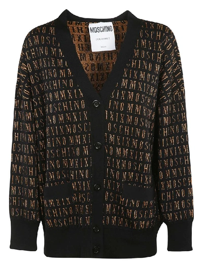 Moschino Jacquard Knit Cardigan In Multicolor