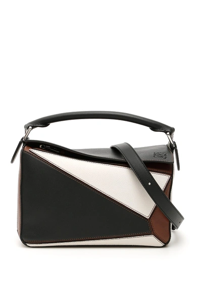 Loewe Puzzle Small Leather Cross-body Bag In Black