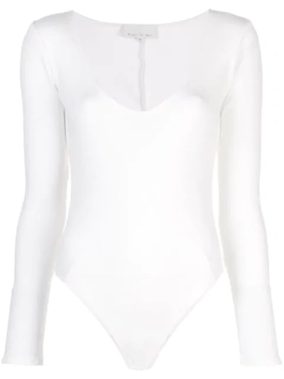 Fleur Du Mal Ribbed Long-sleeved Body In White