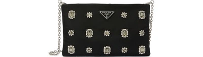 Prada Tessuto Soft Cross Body Bag In Black