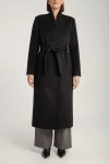 1982 Cashmere Belted Long Coat In Black