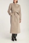 1982 Cashmere Belted Long Coat In Brown