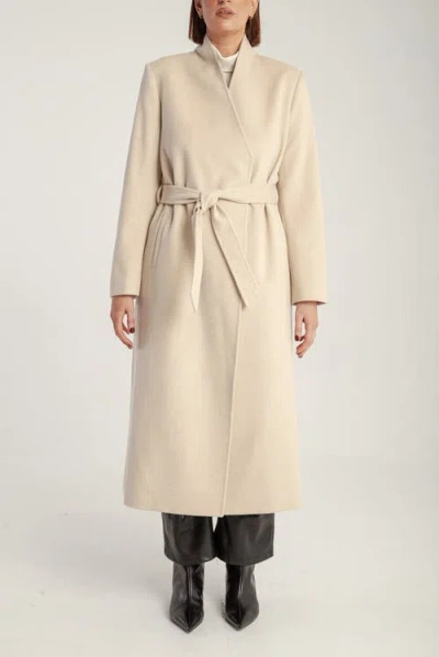 1982 Cashmere Belted Long Coat In White