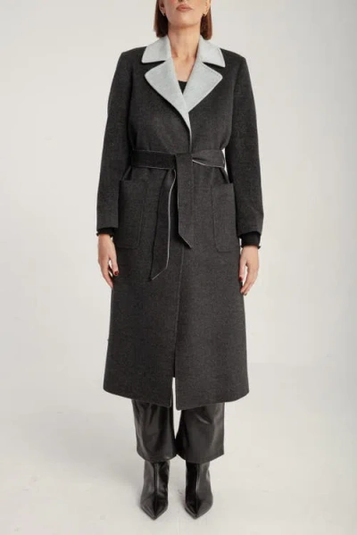 1982 Cashmere Belted Wrap Coat In Brown