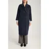 1982 Cashmere Double Breasted Long Coat In Blue
