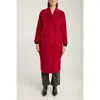 1982 Cashmere Double Breasted Long Coat In Burgundy