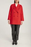 1982 Cashmere Double Breasted Short Coat In Red
