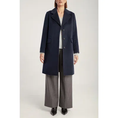 1982 Cashmere Tailored Single-breasted Coat In Blue