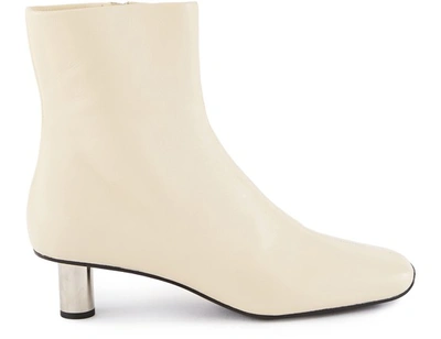 Proenza Schouler 40mm Stretch Leather Ankle Boots In Beige