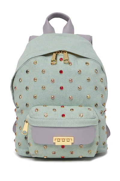 Zac Zac Posen Eartha Iconic Small Jeweled Backpack In Lght/pl Bl