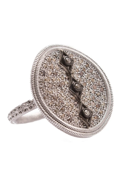 Armenta New World Sterling Silver Pave Diamond Round Crivelli Ring - Size 6.5 - 0.71 Ctw
