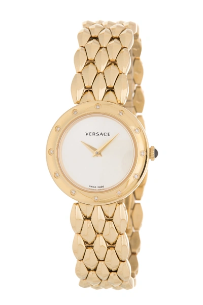 Versace Women's V-flare Diamond Bracelet Watch, 28mm - 0.07 Ctw In Champagne