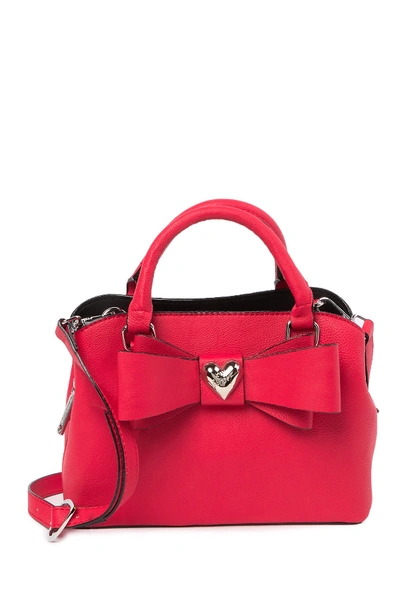 Betsey Johnson Mini Faux Leather Satchel In Red