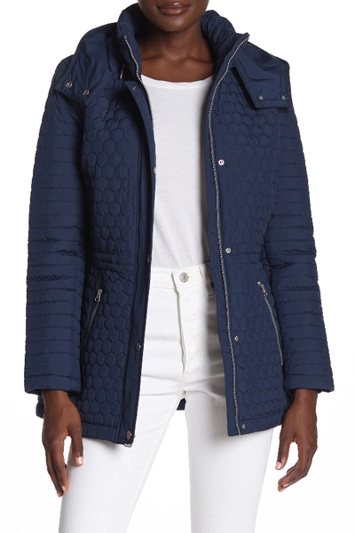 Andrew Marc Rosedale Quilted Anorak In Navy