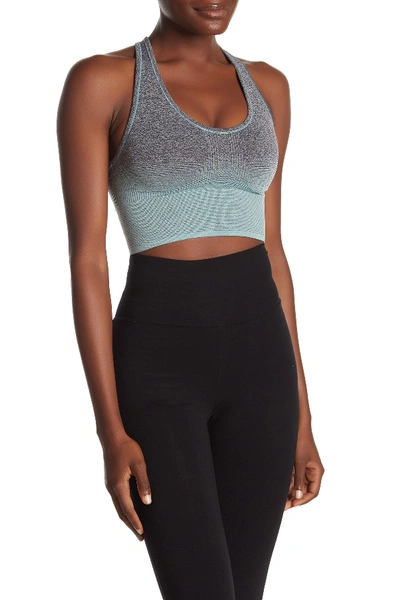 Andrew Marc Knit Racerback Sports Bra In Mint