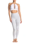 Alo Yoga High Waist Moto Leggings In Dove Grey/dove Grey Glossy