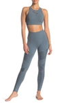 Alo Yoga High Waist Moto Leggings In Concrete/concrete Glossy