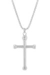 STEVE MADDEN Polished & Oxidized Cross Pendant Necklace