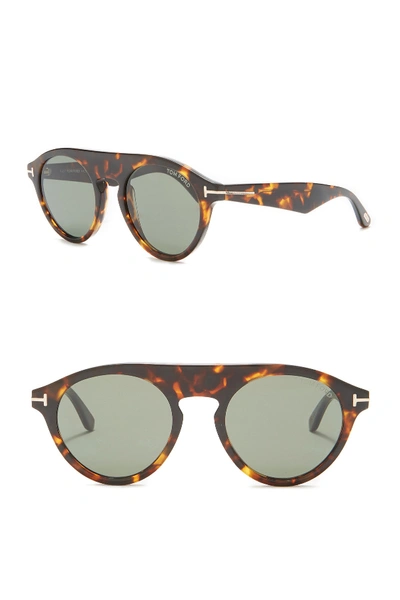 Tom Ford 49mm Round Sunglasses In Dhav/smk
