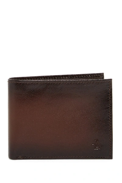 Original Penguin Michigan Slim Bi-fold Wallet In Brown