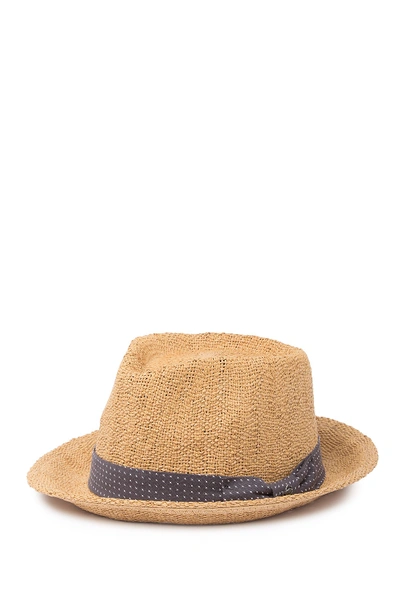 Original Penguin Wide Brim Straw Fedora In Natural