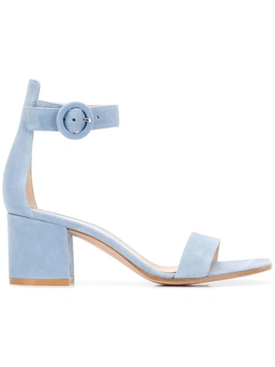 Gianvito Rossi Blue Portofino 60 Suede Sandals