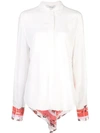 DEREK LAM 10 CROSBY CONTRAST FLORAL PANEL SHIRT