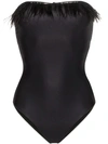 OSEREE PLUMAGE FEATHER-TRIMMED SWIMSUIT