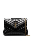Saint Laurent Loulou Medium Leather Shoulder Bag In Black