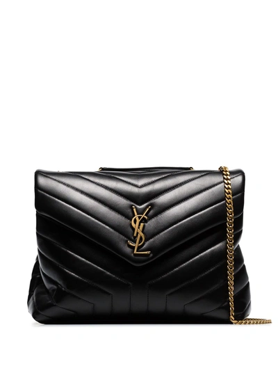 Saint Laurent Medium Loulou Quilted Shoulder Bag In Black