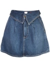 ALICE AND OLIVIA FOLDOVER WAIST DENIM SKIRT