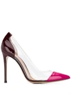 Gianvito Rossi Plexi 105 Patent-leather Pumps In Pink
