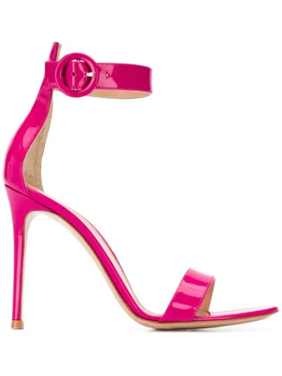 Gianvito Rossi 亮漆质感凉鞋 - 粉色 In Pink
