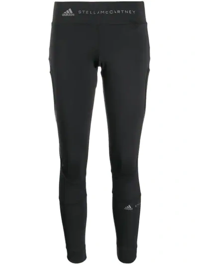 Adidas By Stella Mccartney Essentials Mesh-paneled Climalite Leggings In Black