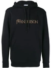 JW ANDERSON MULTICOLOURED STITCHED LOGO HOODED jumper