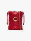 Gucci Gg Marmont 2.0 Mini Leather Bucket Bag In Red