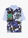 PRADA BLUE FLORAL PRINT OVERSIZED SHIRT,P464DS1921U8I13984005