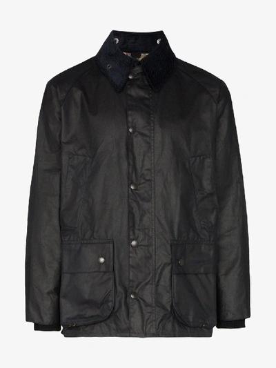 Barbour Bedale Waxed Cotton Jacket In Navy