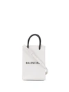 Balenciaga Shopping Leather Crossbody Phone Bag In White
