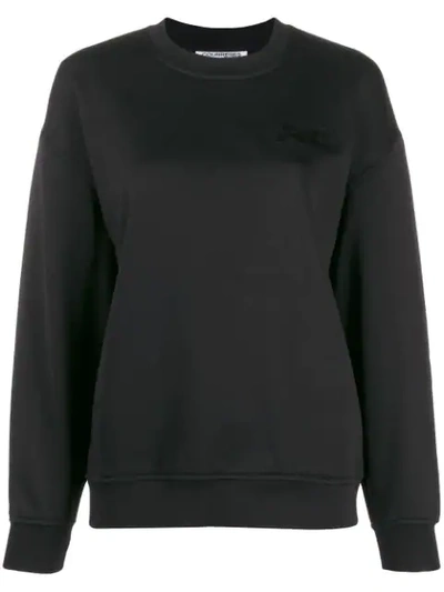 Courrèges Embroidered Logo Sweatshirt In Black