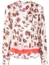 DEREK LAM 10 CROSBY FRENCH FLORAL PRINT BLOUSE