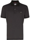 C.p. Company Logo-embroidered Short-sleeved Polo Shirt In Black