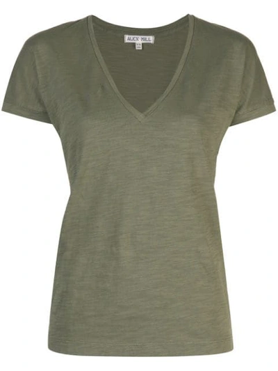 Alex Mill T-shirt Mit V-ausschnitt In Green