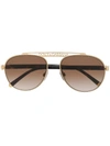 Dolce & Gabbana Aviator Sunglasses In Braun