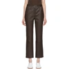 THE ROW THE ROW BROWN LEATHER CHARLEE TROUSERS