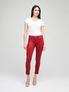 L Agence Marguerite Coated High-rise Skinny Jeans In Redstone