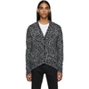 SAINT LAURENT SAINT LAURENT GREY AND BLACK JACQUARD COMIC CARDIGAN