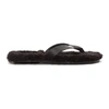 TIBI TIBI SSENSE EXCLUSIVE BLACK SHEARLING BRYAN SANDALS