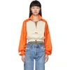 HERON PRESTON HERON PRESTON BEIGE AND ORANGE CROP WINDBREAKER